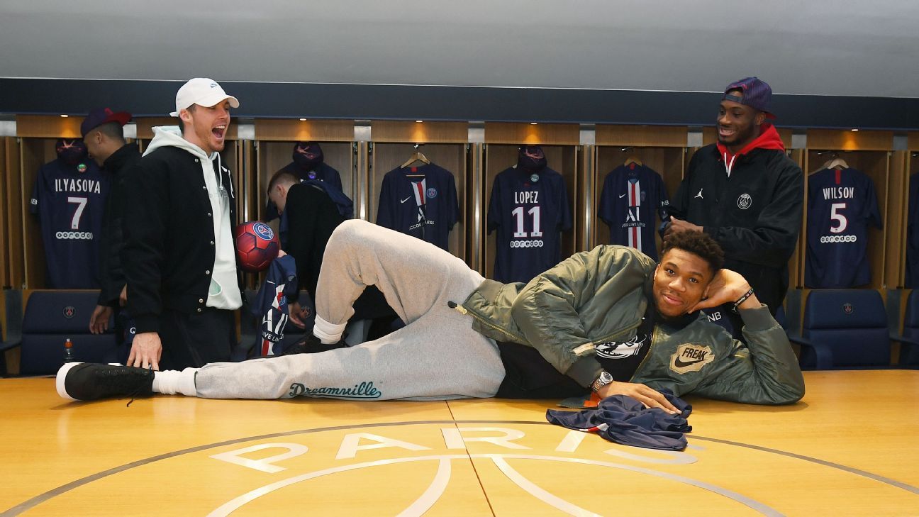 Giannis and the Bucks hang out at PSG ahead of NBA Paris game