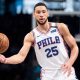 Sixers' Simmons sidelined with knee injury