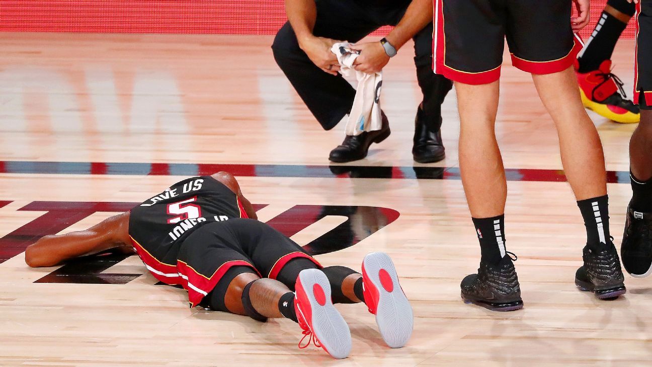 Heat's Jones Jr. sore but better after collision