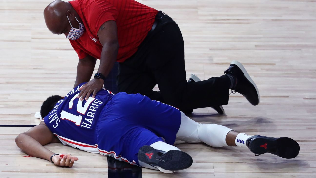 Sixers' Harris returns after scary head-first fall