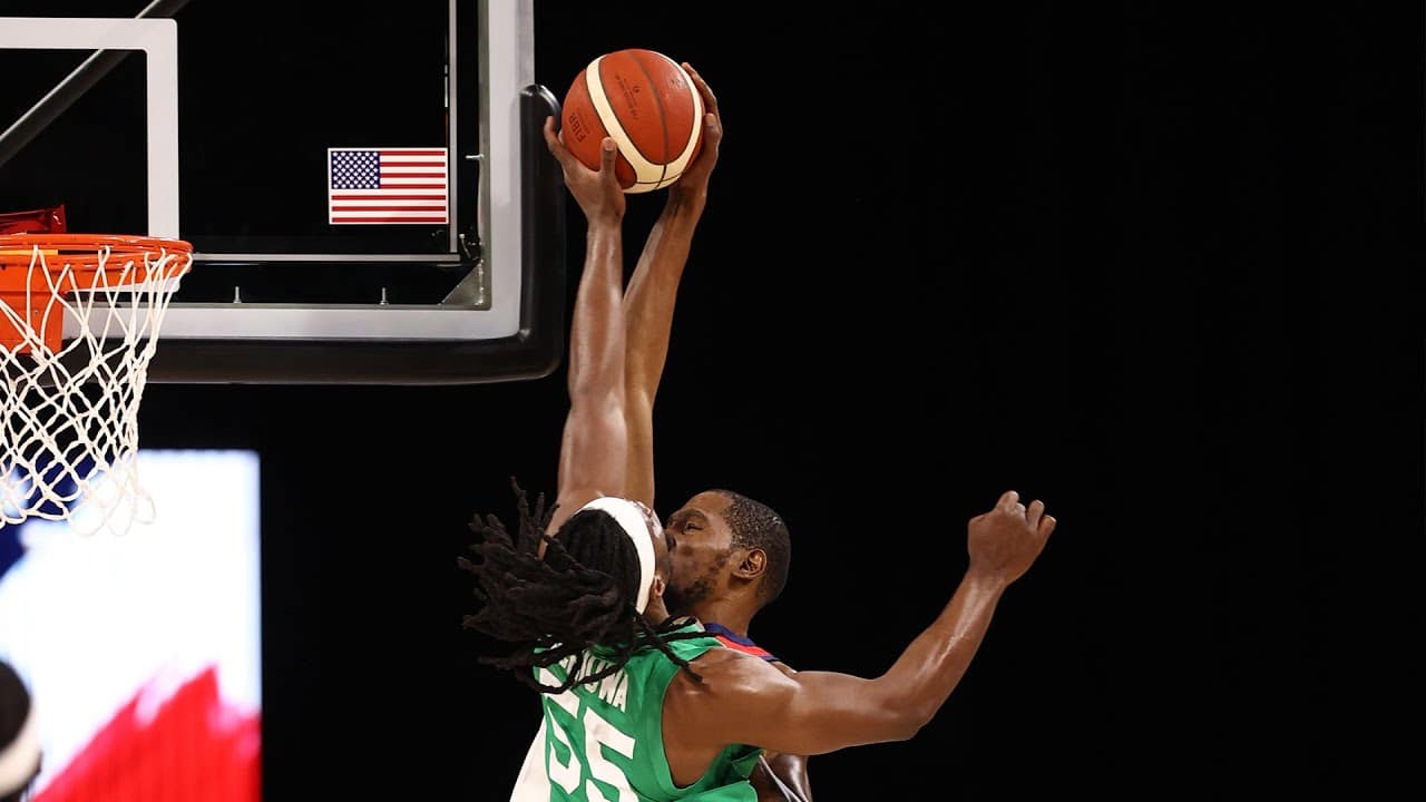 Precious Achiuwa BIG BLOCK for Nigeria vs USA! 💪 | Basketball Videos NBA