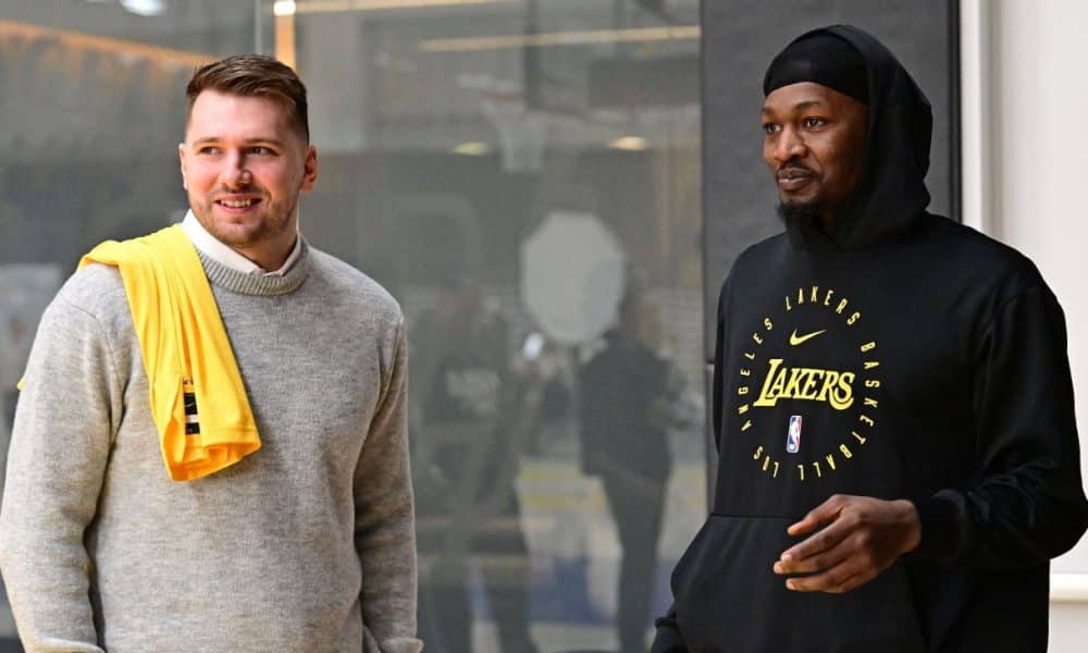 Lakers' Dorian Finney-Smith jokes about jersey number with Doncic