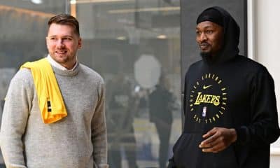 Lakers' Dorian Finney-Smith jokes about jersey number with Doncic