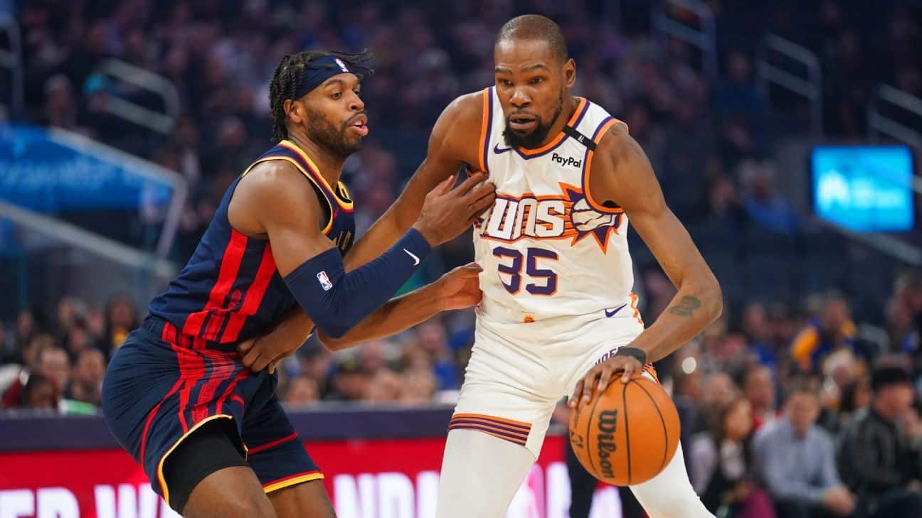 KD shrugs off trade talk: 'Part of the business'