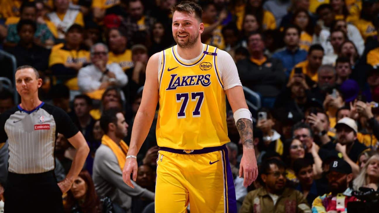 Nerves give way to 'fun' for Luka in Lakers debut