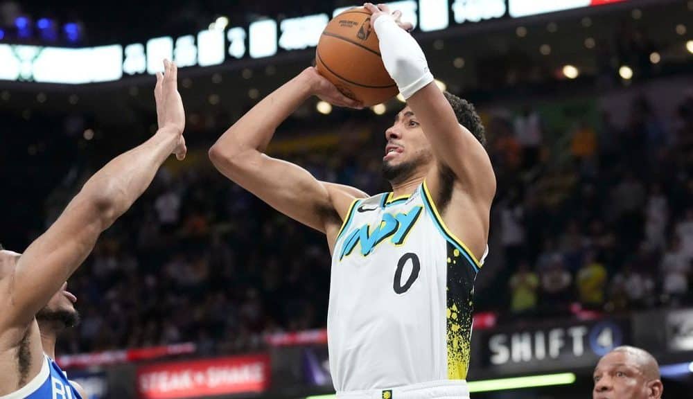 Haliburton's 4-point play late stuns Bucks in win