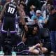 Kings' Sabonis cuts eye, returns, then rolls ankle