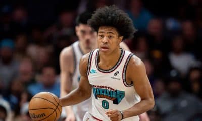 Grizz's Wells taken off on stretcher after hard fall