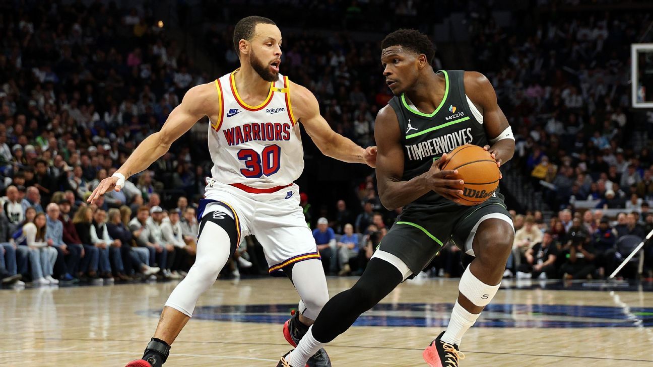 Follow live: Curry heads to locker room with apparent injury as Warriors hold edge over Wolves