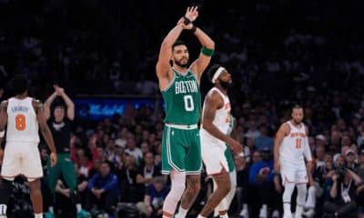 C's break out of slump, hit 20 3s to bury Knicks