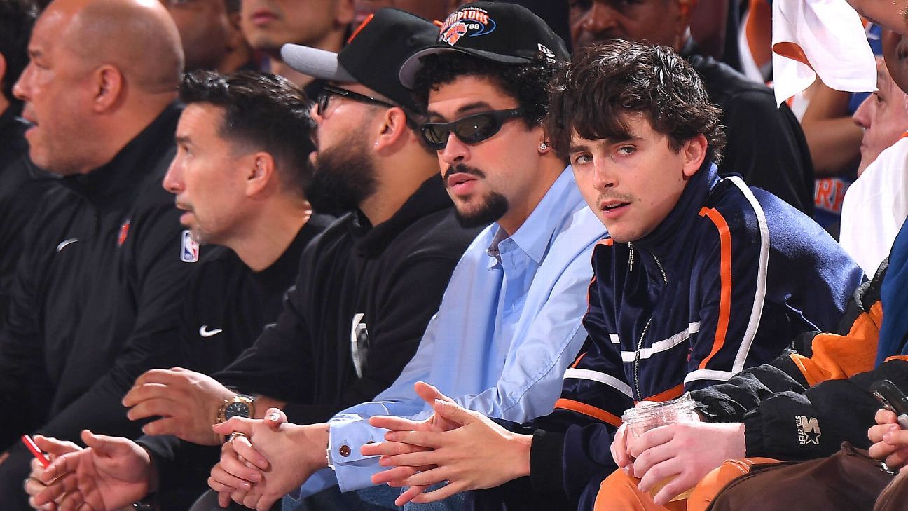 Timothée Chalamet, Bad Bunny among celebs attending Celtics-Knicks