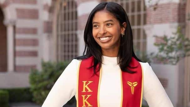Natalia Bryant dons Kobe's iconic logo on USC graduation sash