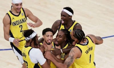 Haliburton's wild shot keys Pacers in G1 stunner