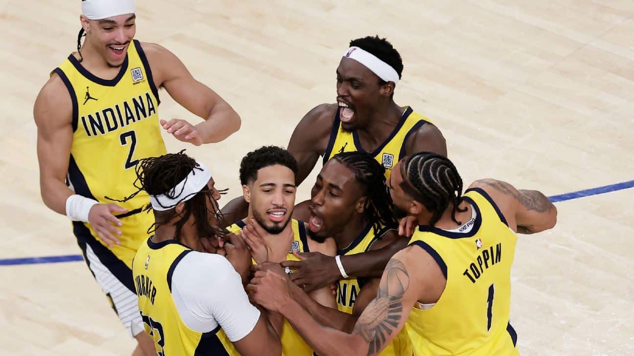 Haliburton's wild shot keys Pacers in G1 stunner