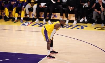 LeBron says focus is getting knee healthy by camp