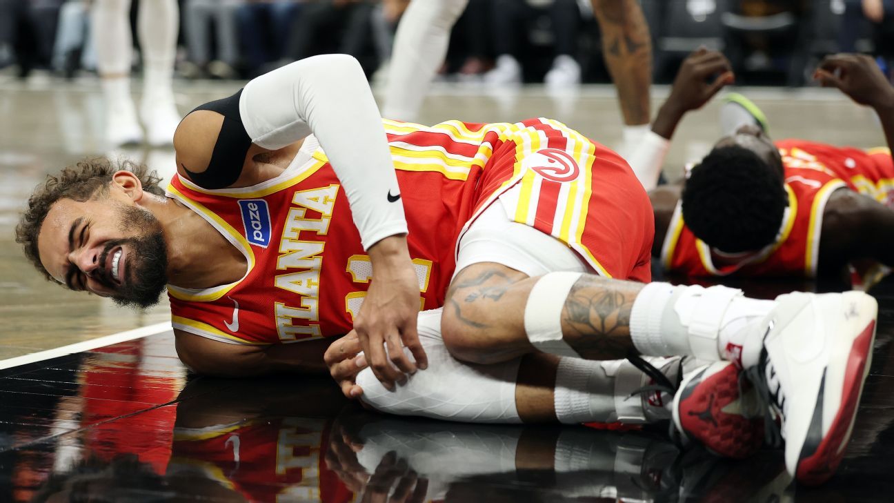 Hawks' Young avoids ACL injury, but MRI to follow