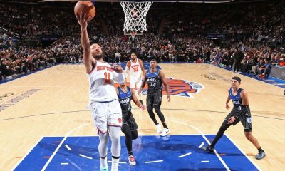 Brunson turns ankle, seen exiting MSG on crutches