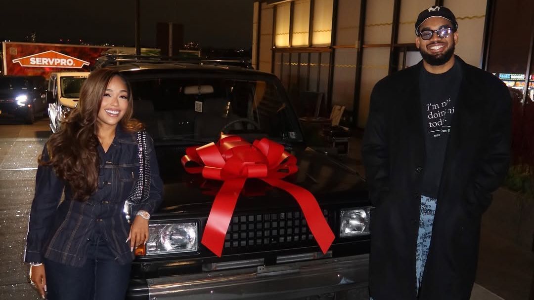 Jordyn Woods surprises Karl-Anthony Towns with late mother's car for 30th birthday