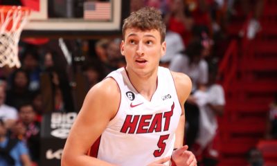 Heat's Jovic exits vs. Raptors with elbow injury