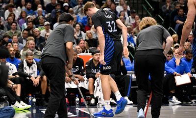 Mavs' Flagg exits loss to Nuggets with ankle sprain