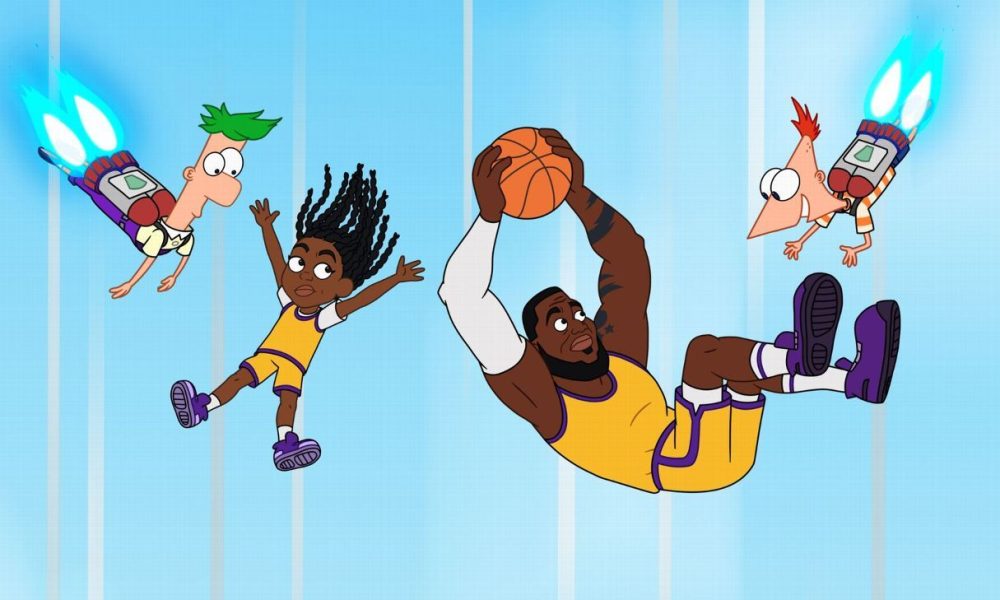 LeBron and Zhuri James attempt 300-point shot on 'Cartoonified! with Phineas and Ferb'