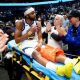 Warriors' Moody stretchered off with knee injury